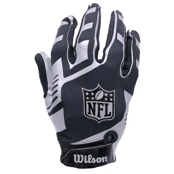 Wilson NFL Stretch Fit Receiver Handsker Silver Back