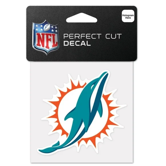 Calco con logotipo Miami Dolphins 4" x 4