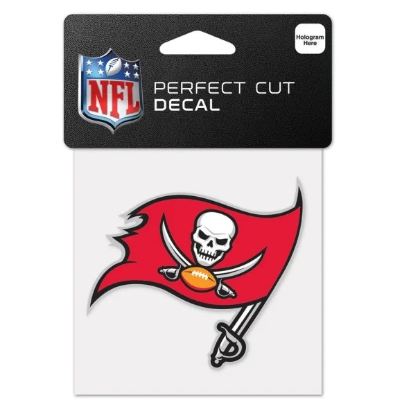 Calco con logotipo Tampa Bay Buccaneers 4" x 4